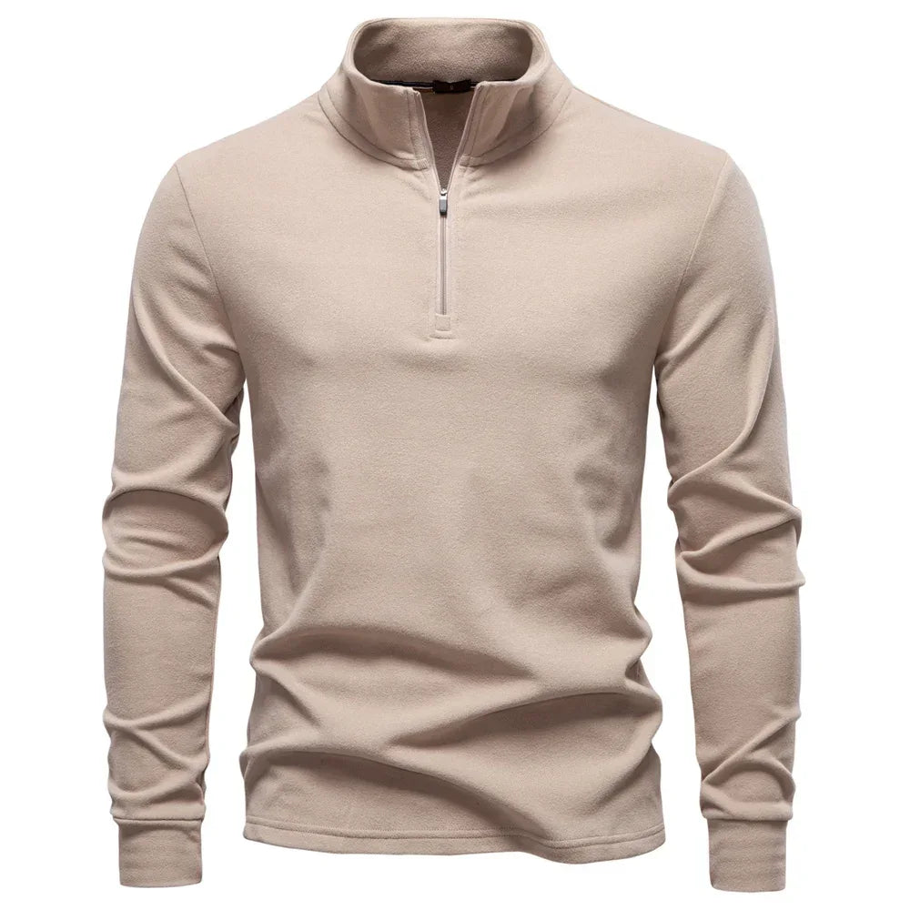AIOPESON Solid Colour Zipper Sweatshirts - ShopHub