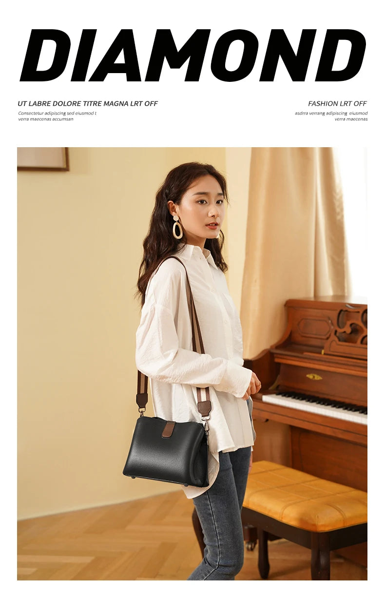 FOXER Genuine Leather Women's Shoulder Bag 2026 Casual Lager Tote Bag PVC Female Crossbody Purse