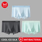MiiOW Men's Ice Silk Boxer Briefs - 3Pcs Antibacterial Breathable Underwear
