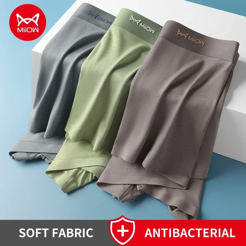 MiiOW Modal Men Underwear Boxers - 3Pcs Graphene Antibacterial Boxer Briefs