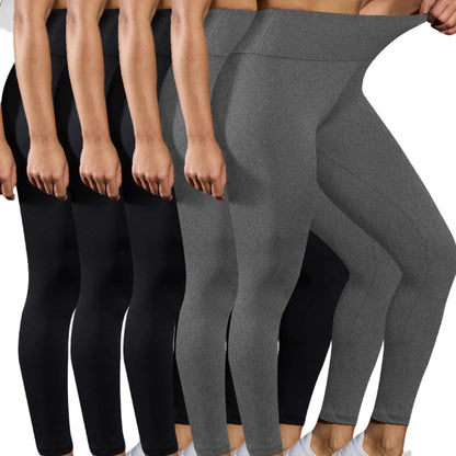 5-Pack of Women's High-Waisted Workout Leggings (various sizes and colours available) Habicare
