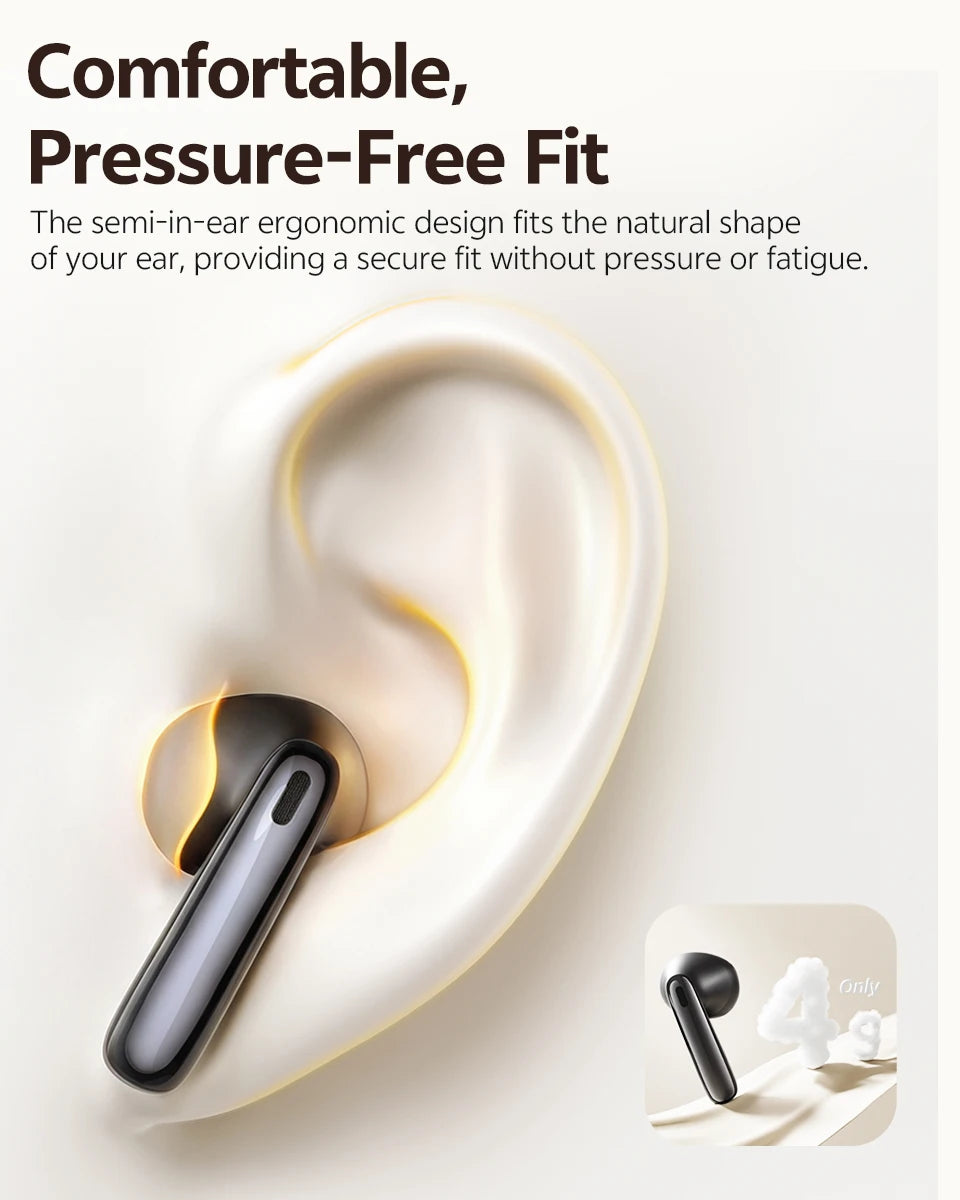 QCY AilyBuds E50 Wireless Earbuds with Bluetooth 6.0, Spatial Sound, 11mm Drivers, In-Ear Detection, HT11 Bass Boost, and 40H Playtime - ShopHub