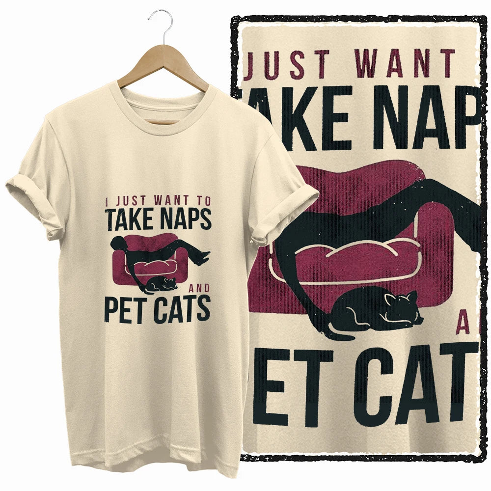 COOLMIND 100% Cotton Beige Cat Print Exclusive Graphic Women T Shirt Big Size Loose Cotton Cat Lover Women T Shirt Lovely Cat Te