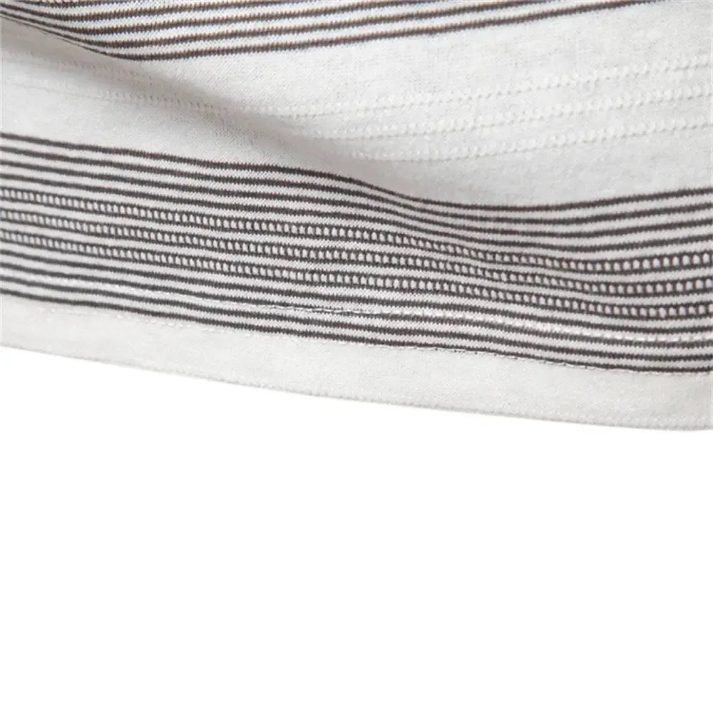 AIOPESON's Striped V Neck Cotton Polo Shirts - ShopHub