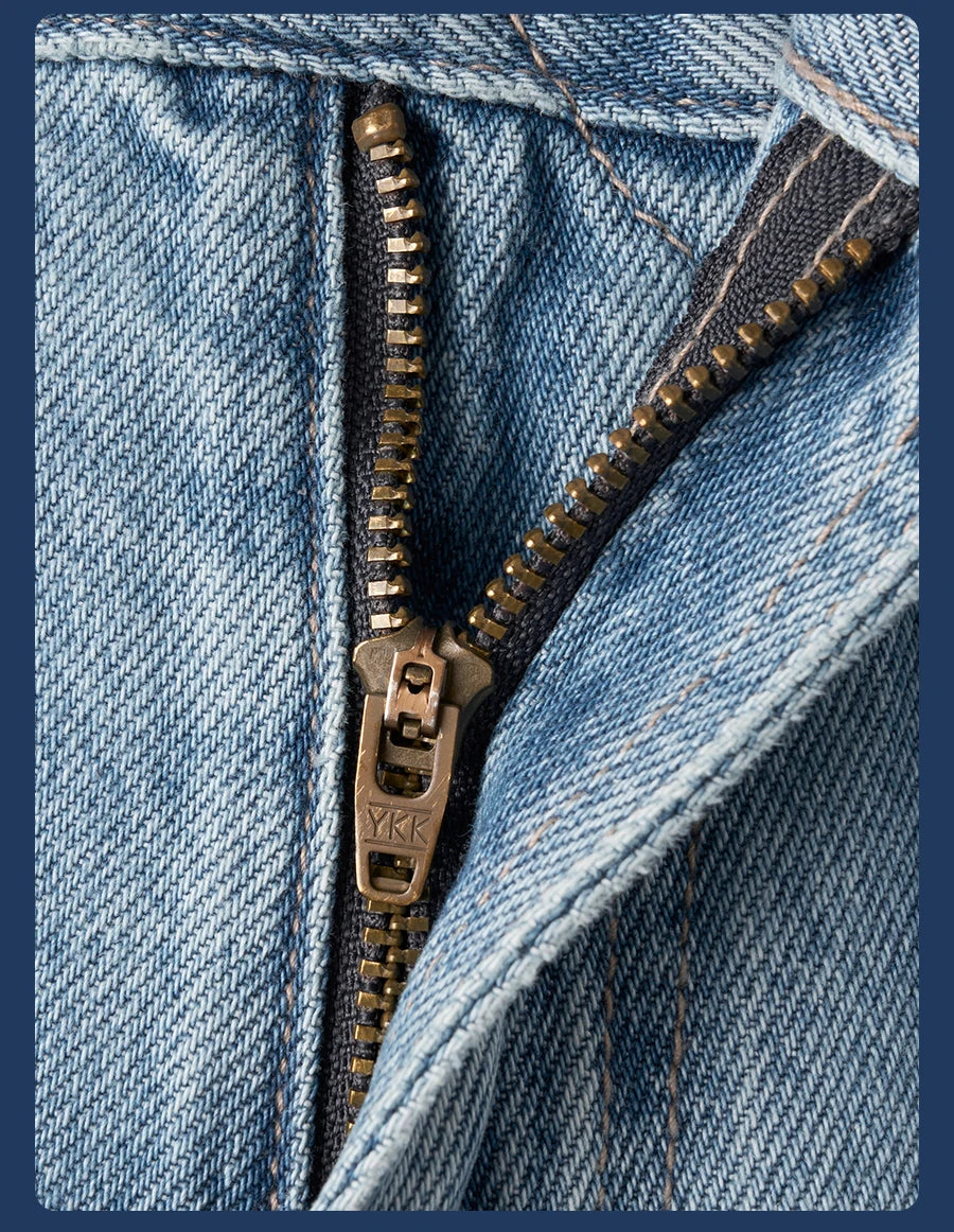 SIMWOOD High Standard 2026 Spring Summer New Baggy Style 12oz  Natural Hemp Cotton Blend  Fabric Jeans Men Vintage Denim Pants