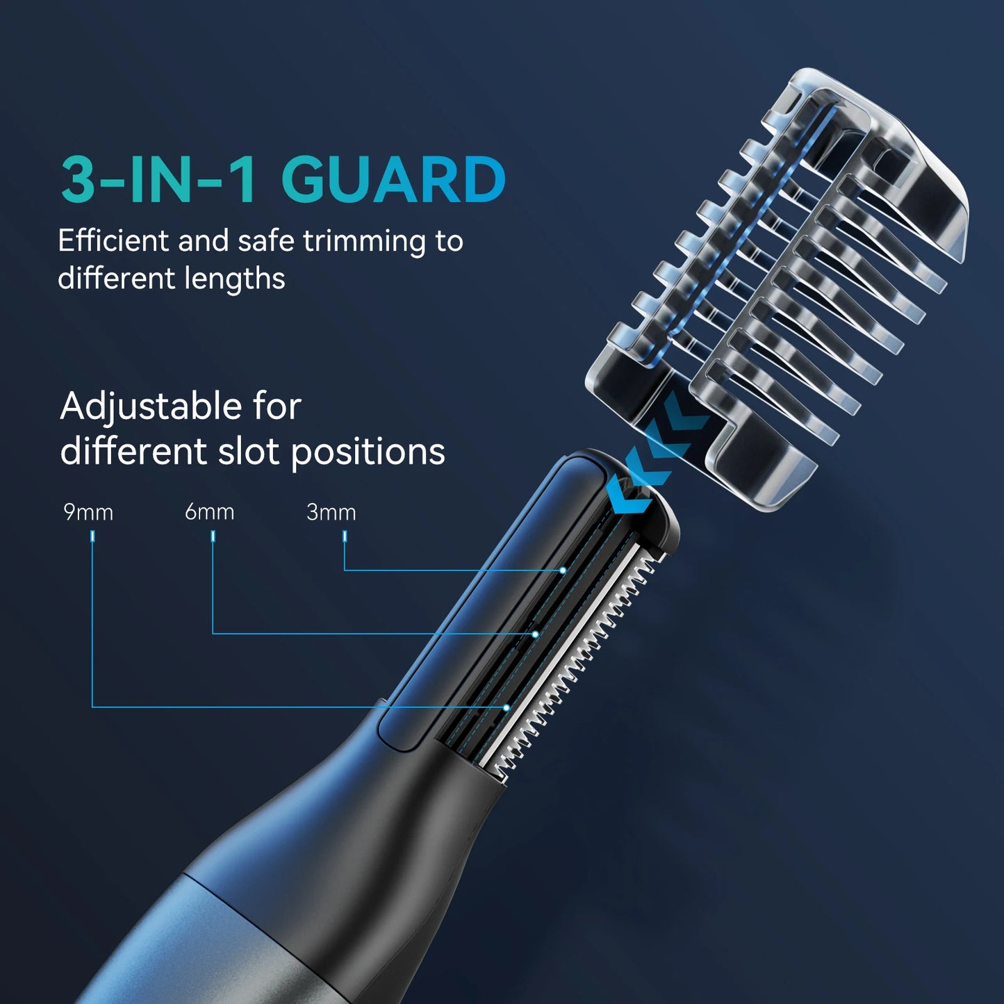 KENSEN S15 Electric Trimmer - Dual-sided Blade IPX6 Waterproof Body Hair Razor & Beard Trimmer 2 in 1 for Men