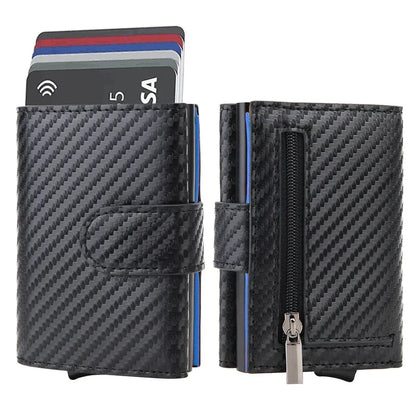 Rfid Credit Card Holder Wallets Men Black Magic Trifold Leather Slim Mini Wallet Small Money Bag Male Purses Carteira Masculina