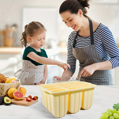 12 Grids Silicone Popsicle Molds with Lid - Easy Release, Reusable Ice Cream Makers for Your Kitchen