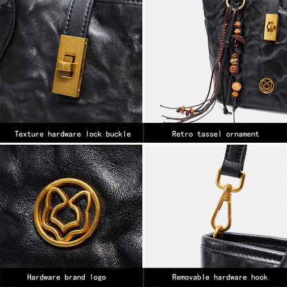 FOXER Vintage Wrinkle Leather Tote Bag