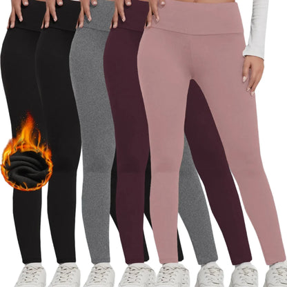 Women's Fleece-Lined Thermal Leggings – High-Waisted (5-Pack) Habicare