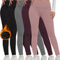 Women's Fleece-Lined Thermal Leggings – High-Waisted (5-Pack) Habicare