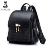 FOXER 2026 Hot Sale New Sequin Women's Backpack Cat Pendant Anti-theft Bag Large Capacity Student Schoolbag Commuter Travel Bag