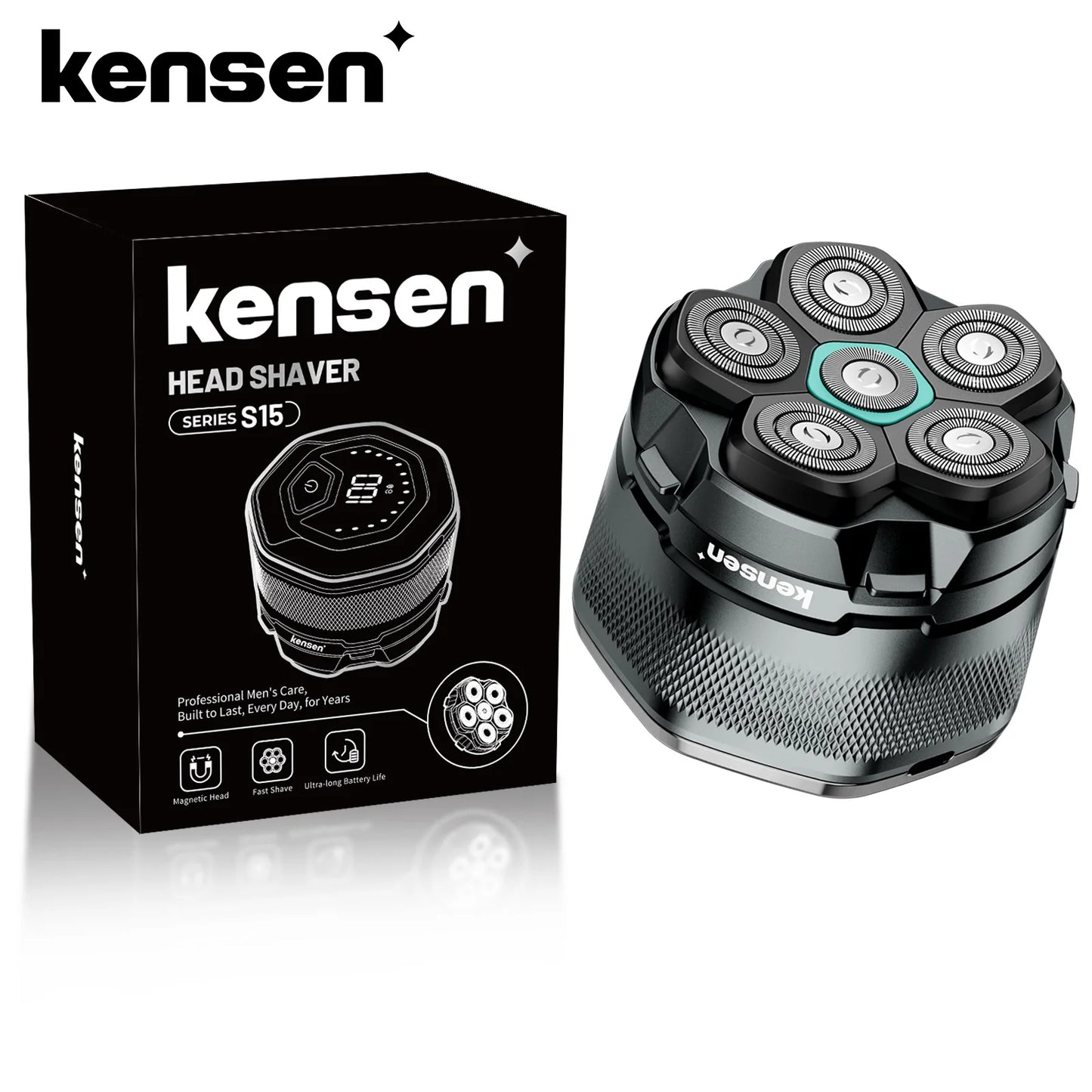 KENSEN Electric Head Shavers for Bald Men 6D Magnetic Razor Beard Trimmer