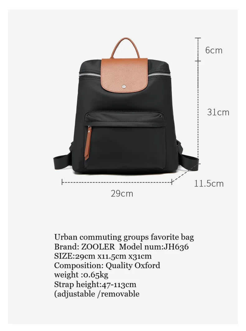 ZOOLER Oxford & Leather Patchwork Backpack