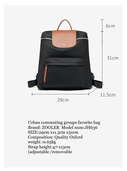 ZOOLER Oxford & Leather Patchwork Backpack