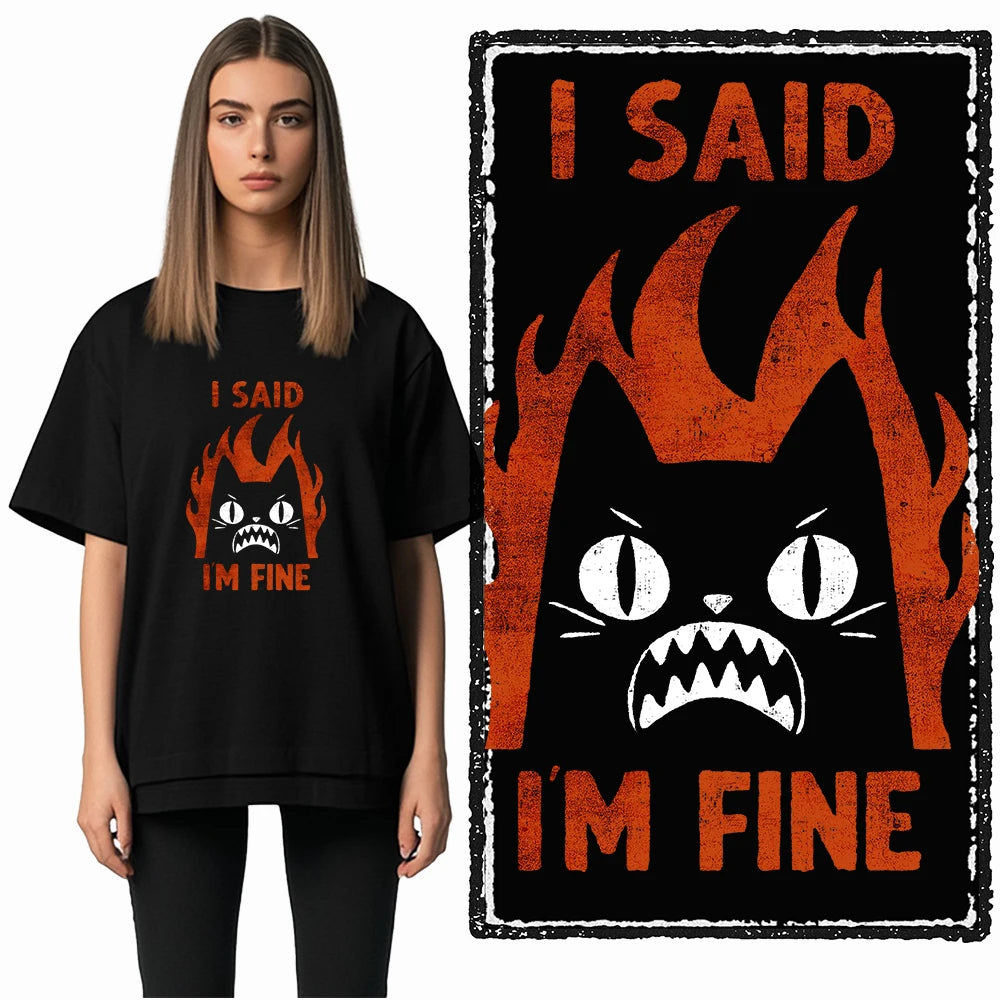 COOLMIND Cat Graphic T-Shirt | Women's Relaxed Black Tee