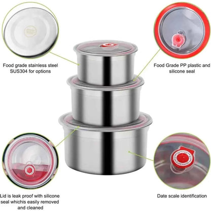 304 Stainless Steel Food Storage Container with Lid, Airtight Meal Prep Bento Box for Kitchen, Oven & Freezer