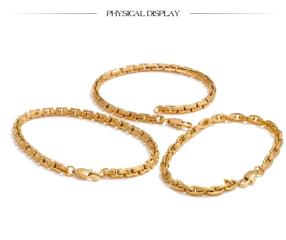22cm High Quality Stainless Steel Metal Chain Bracelet Bangle - ShopHub