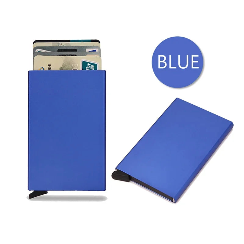 Rfid Card Holder Smart Wallet Cardholder Metal Thin Slim Men Women Wallets Pop Up Minimalist Small Black Mini Case Vallet Walets