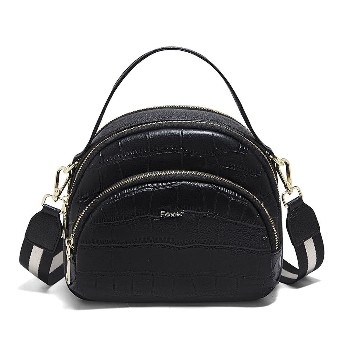 FOXER Brand Genuine Leather Top-handle Bag Women's Shoulder Bag 2026 New Chic Female Shell Bag Luxury Brand Crossbody Purse