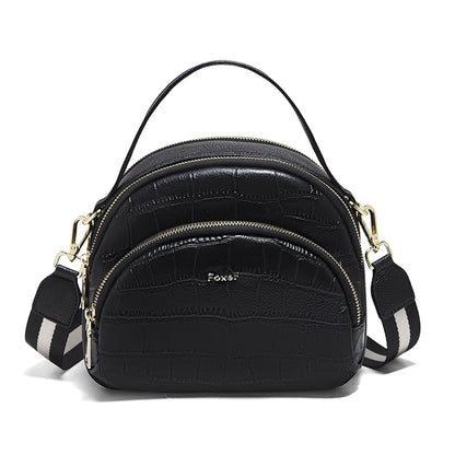 FOXER Brand Genuine Leather Top-handle Bag Women's Shoulder Bag 2026 New Chic Female Shell Bag Luxury Brand Crossbody Purse