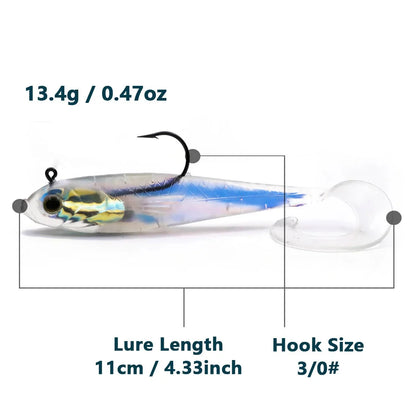 Soft Fishing Lures with Lead Head Jigs – Bass & Trout (Several quantities and colours available) Habicare