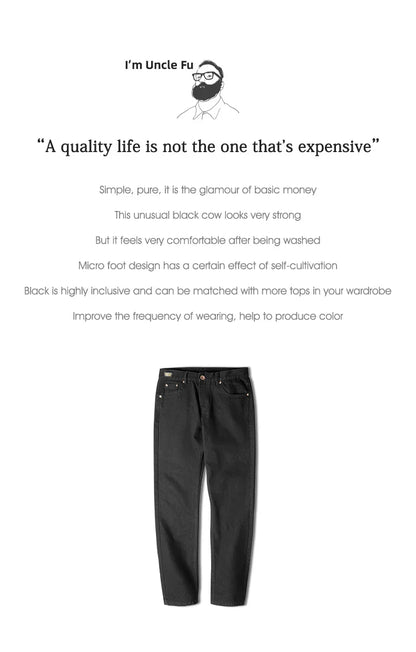 Maden Men's Vintage 12.8oz Black Washed Denim Jeans