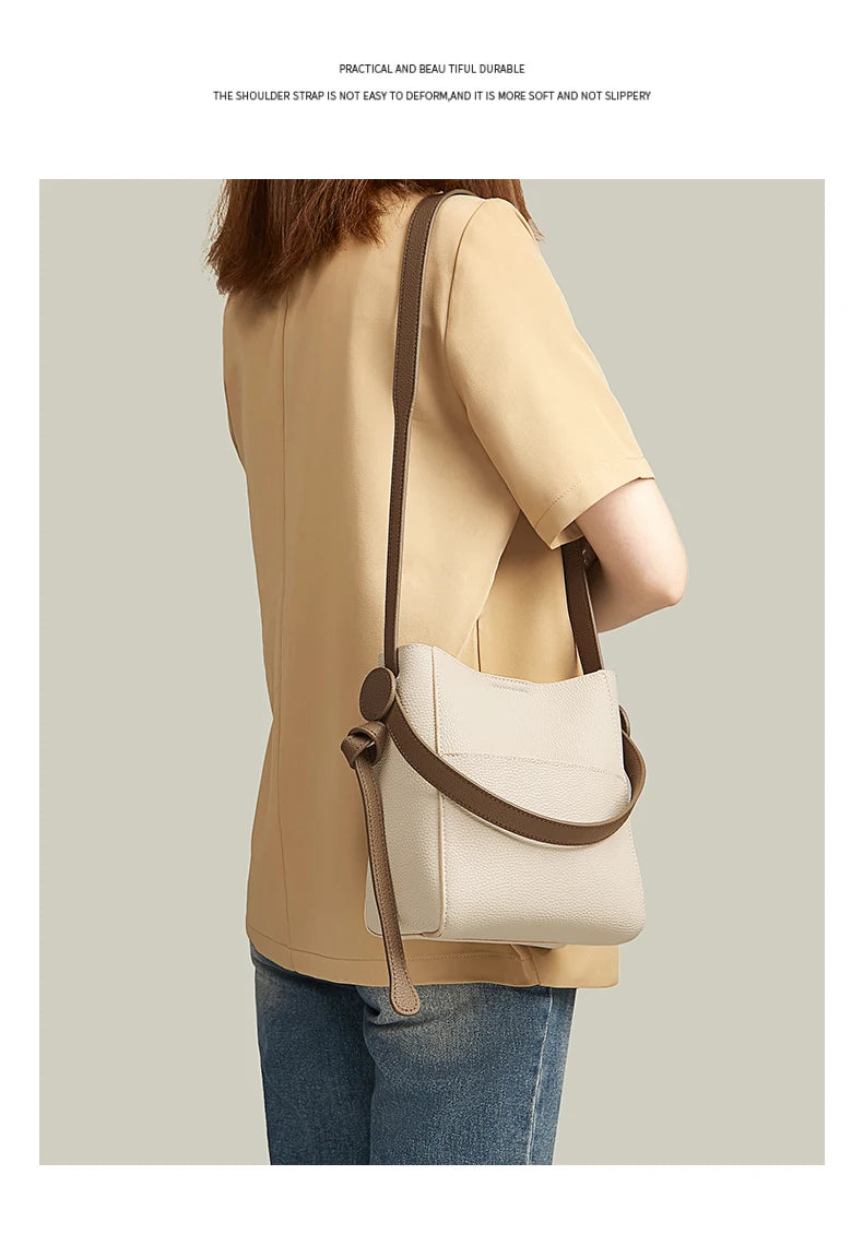 FOXER Split Leather Crossbody Shoulder Bag