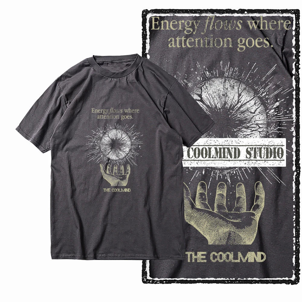 COOLMIND Cosmic Focus Graphic Cotton T-Shirt | Streetwear