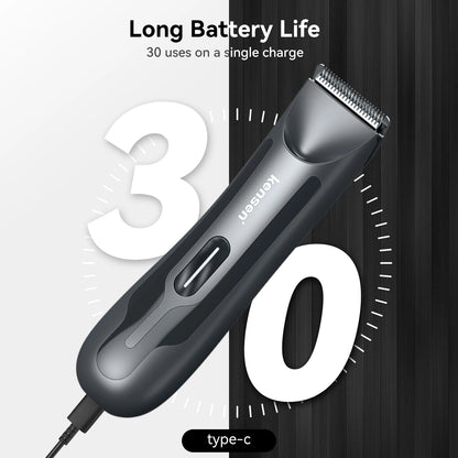 Kensen S10 Electric Groin Hair Trimmer for Men - Waterproof Body Groomer with Replaceable Ceramic Blade