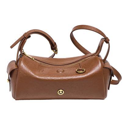 FOXER 2026 New Spring Women's Shoulder Bag Genuine Leather Cylinder Crossbody Bag Lightweight & Durable Bag for Travel & Daily