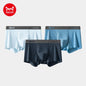 MiiOW Men Underwear Boxers - 3Pcs Cotton Antibacterial Crotch Silky Breathable Boxers