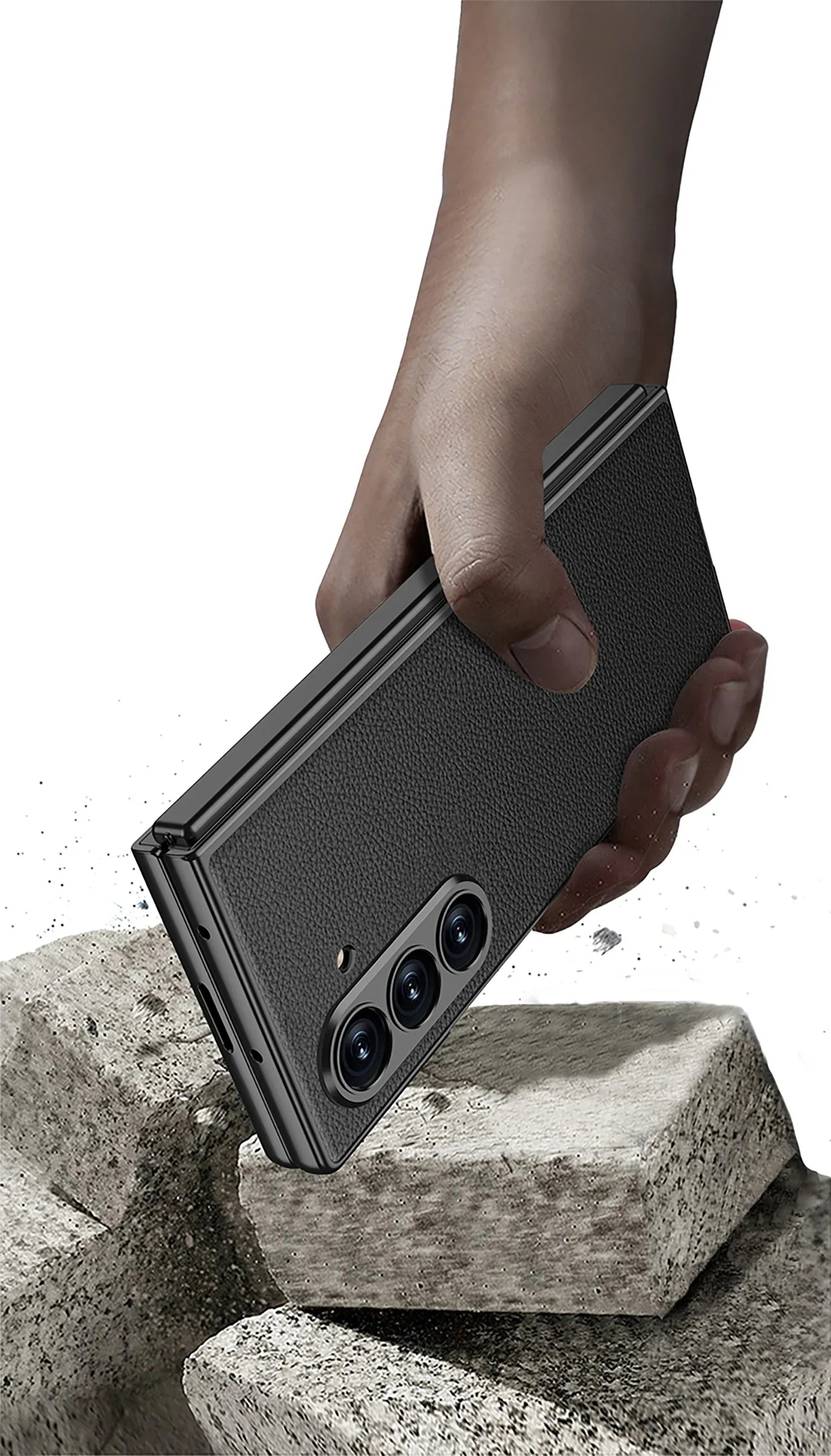 Luxury Plain PU Leather Case for Samsung Galaxy Z Fold 7 - ShopHub