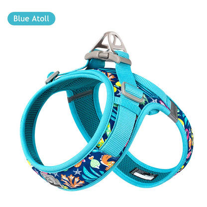 Truelove Floral Printing Mesh Harness for Dogs and Cats Small and Medium Breeds All Weather Adjustable Summer Walking TLH30131
