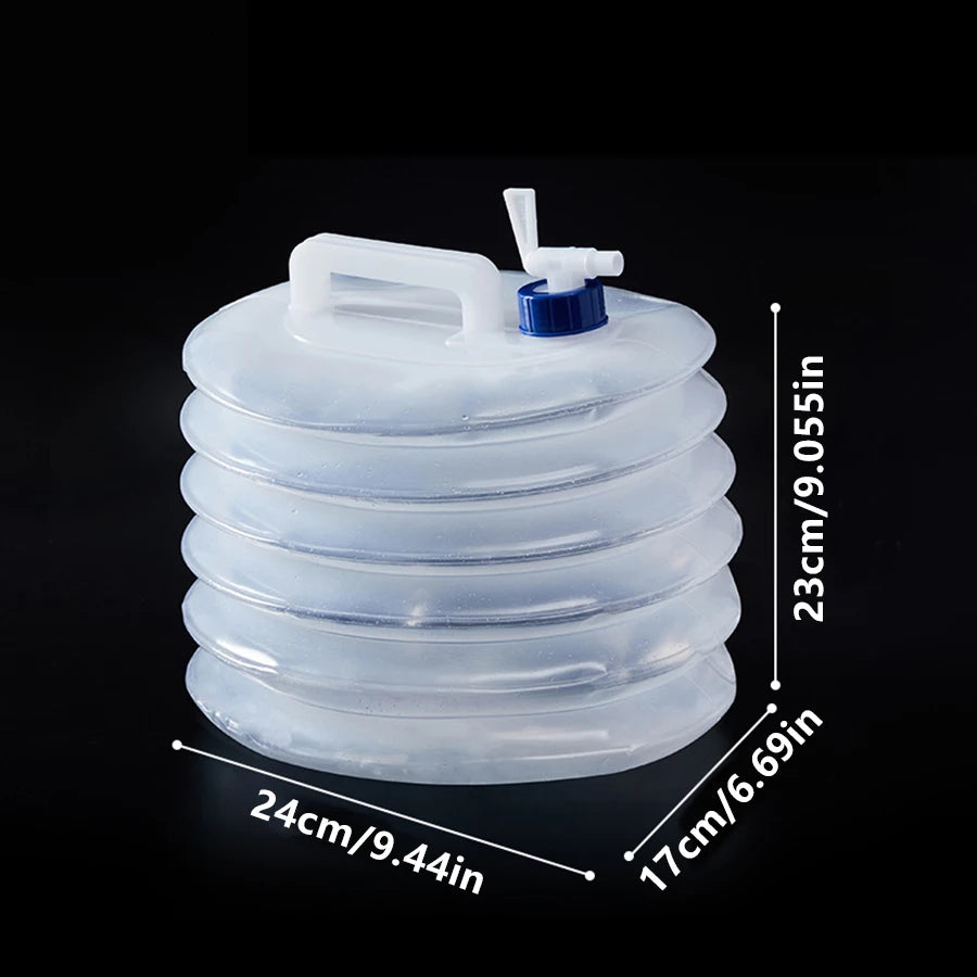 Portable Foldable Water Bag 5/10/15L - Collapsible Outdoor Container for Camping, Hiking, and Picnics