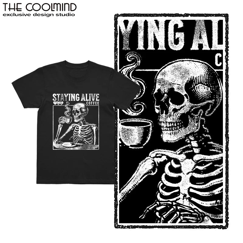 COOLMIND U0020 Skull Graphic Cotton Tee