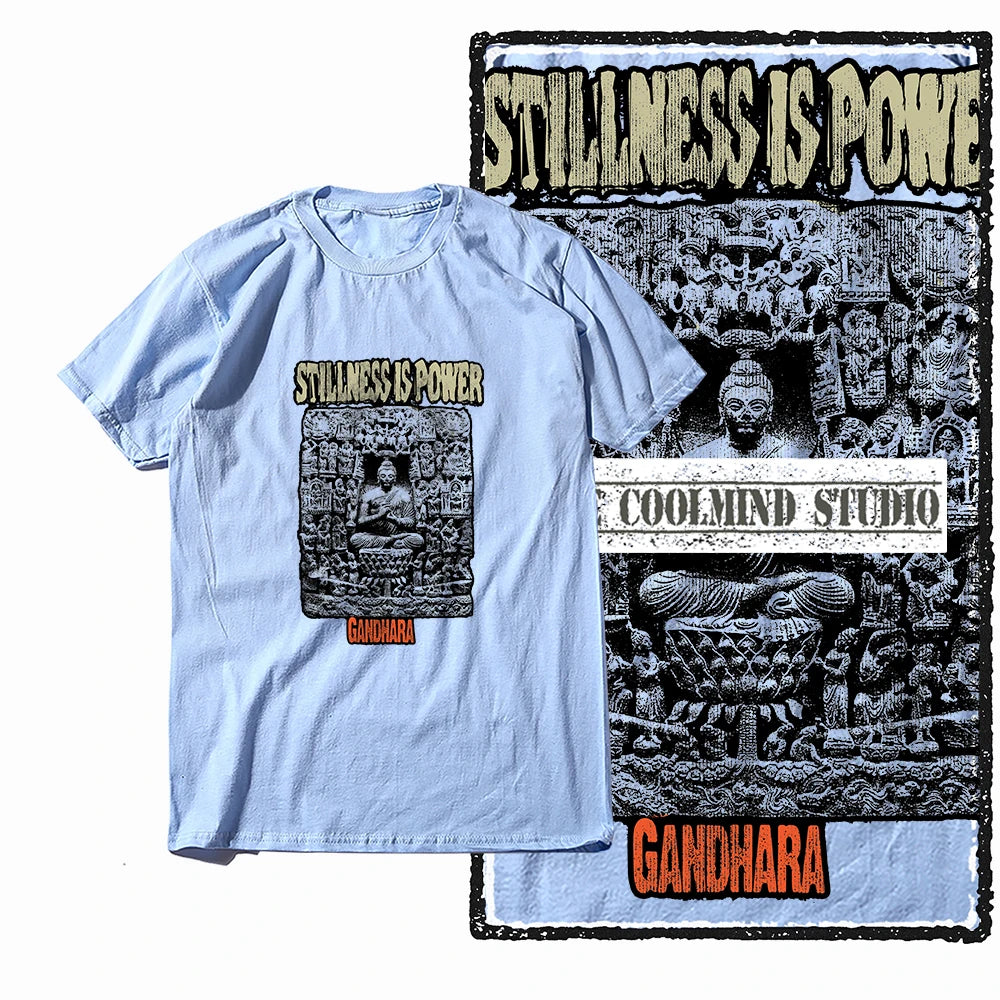 COOLMIND X0080 Serenity Buddha Graphic Cotton Tee