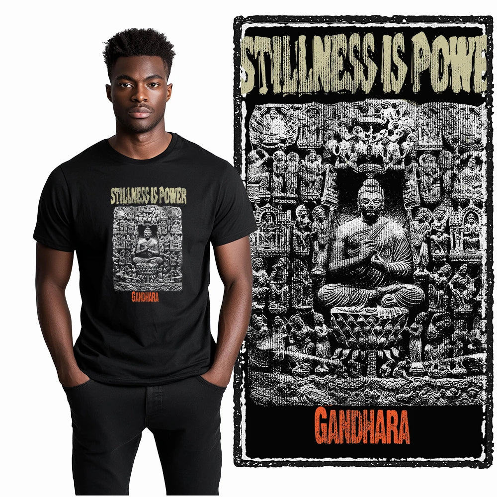 COOLMIND X0080 Serenity Buddha Graphic Cotton Tee