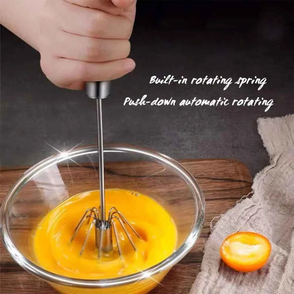 Stainless Steel Egg Beater, 10 Inch Hand Rotary Whisk with 22mm Grip, 7cm Whisk Head for Cooking & Baking