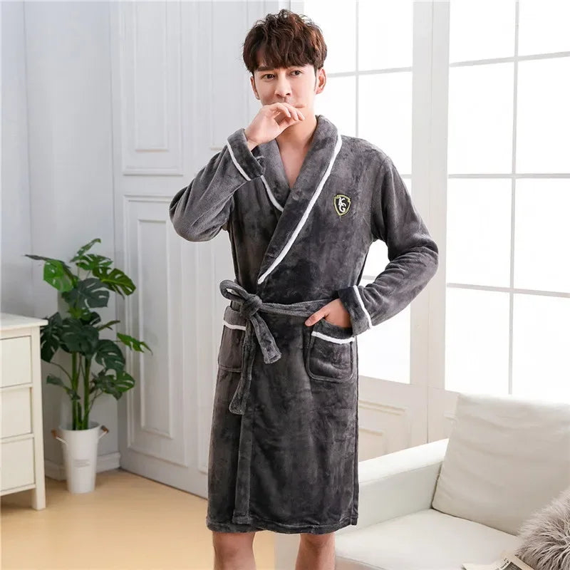 Plus Size Flannel Men’s Robes - ShopHub