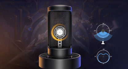 FIFINE USB microphone for clear recording and streaming, featuring a sleek black design with adjustable stand and compact build.