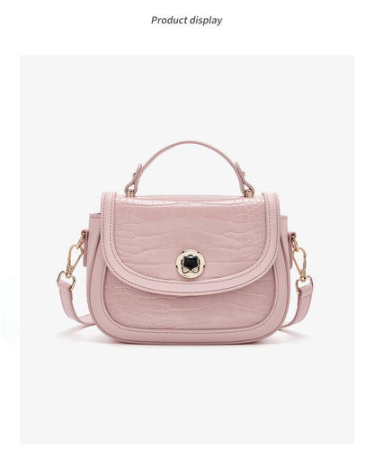 FOXER Chic Luxury Shoulder Bag for Women PU Leather Pink Top‑handle Handbag Fashion Ladies Crossbody Purse for Daily Dating
