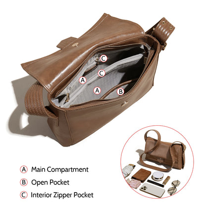 Retro Women's Shoulder Bag 2026 New Simple Large Tote Bag Split Leather + PU Female Soild Crossbody Bag Purse