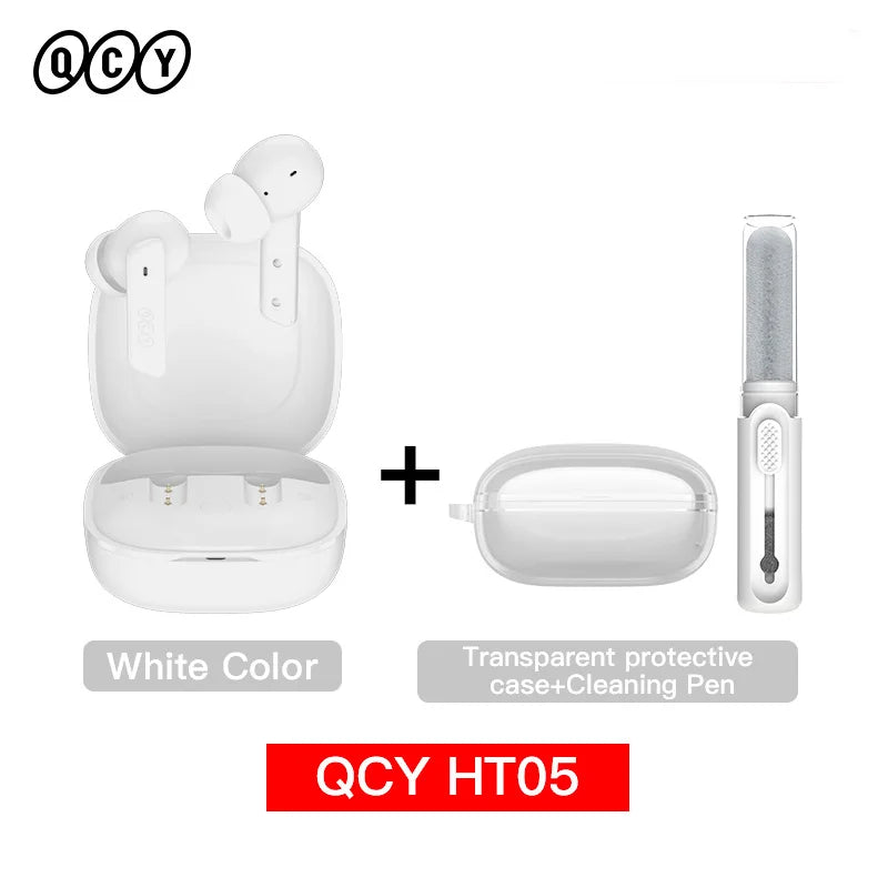 QCY HT05 ANC Wireless Earbuds - TWS Bluetooth 5.2 with 40dB Active Noise Cancellation and In-Ear Mics