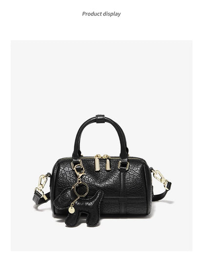 FOXER 2026 New Women's Handbag Fashion Barrel Bag Textured Cowhide Leather Lady Crossbody Bag Casual Commuter Shoulder Purse