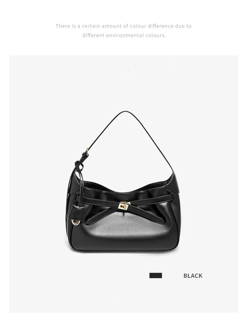 FOXER Women's Shoulder Bag Soft Artificial Leather Underarm Bag Large Capacity Lady Handbag Simple Daily Tote Bag Purse