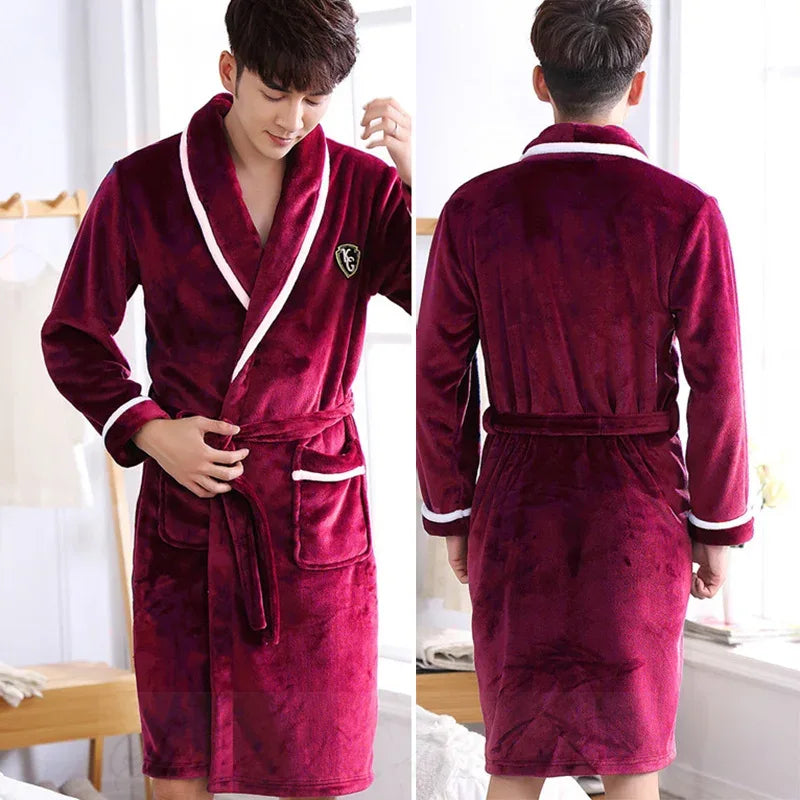 Plus Size Flannel Men’s Robes - ShopHub