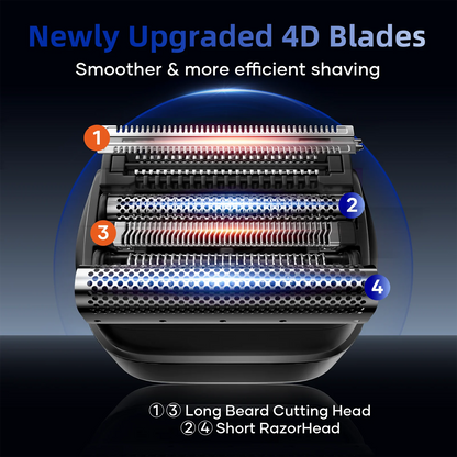 KENSEN Replaceable Blade for S26 Shaver - 4D Floating Waterproof Stainless Steel Razor Blade for FK-706