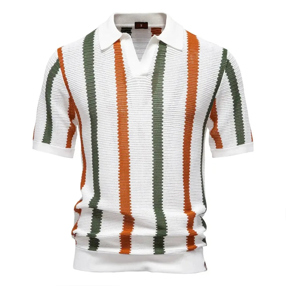 AIOPESON Men's Ribbed Knit Polo Shirts - ShopHub
