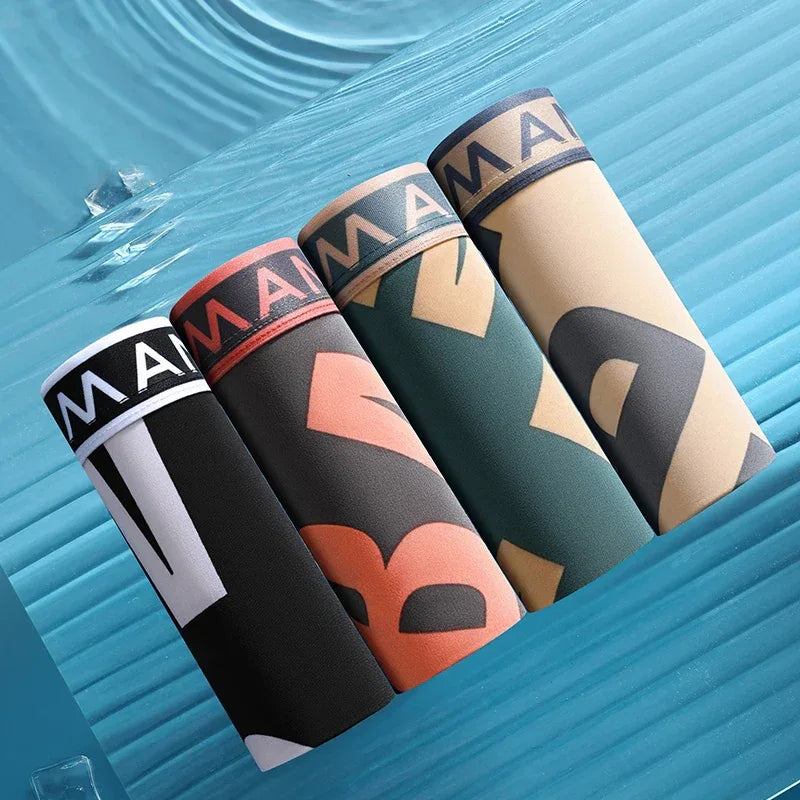 Men's 4 Pack Ice Silk Boxer Shorts - ShopHub